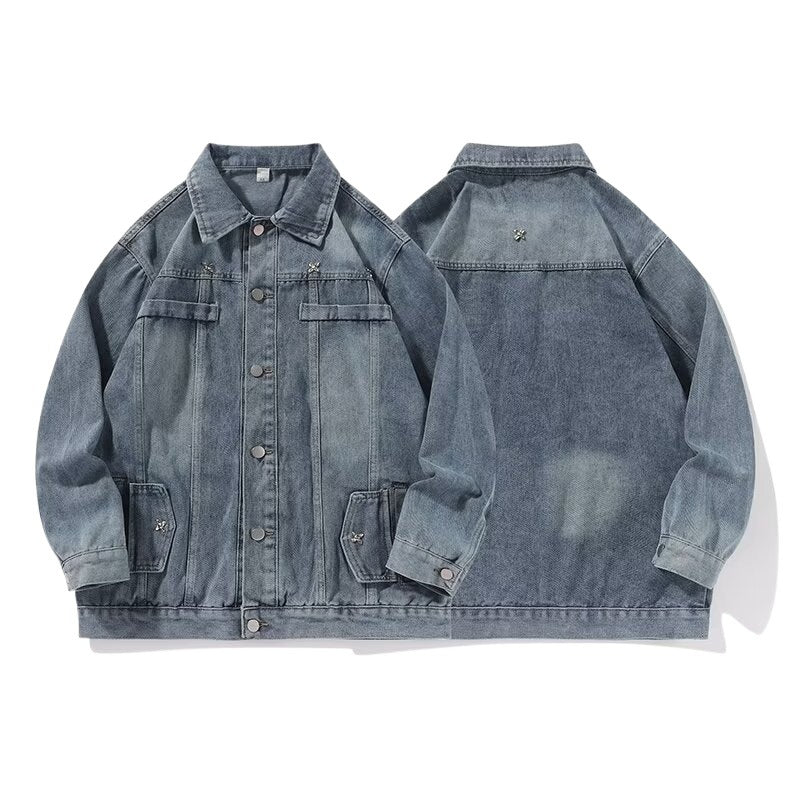 Herren Denimjacke Lässig Klassisch Jeansjacke Modern