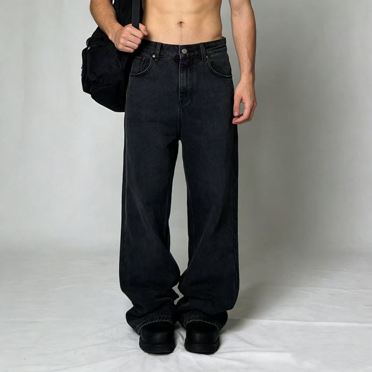 Herren Vintage Jeans Weite Bein Relaxed Fit