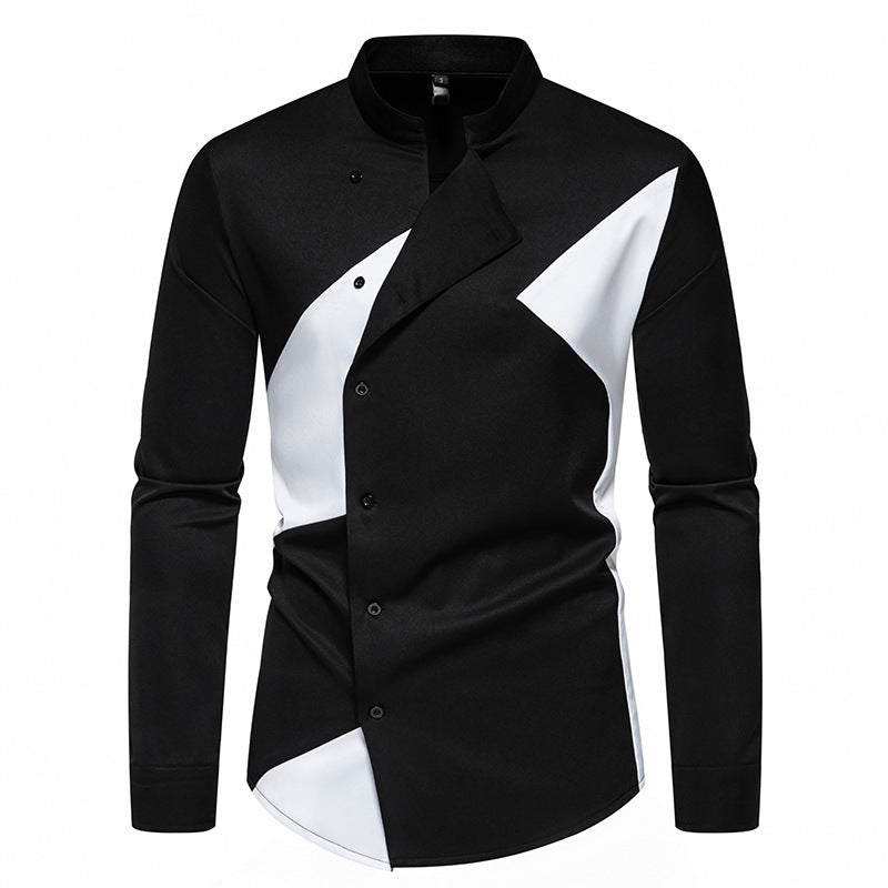 Herren Hemd Moderne Asymmetrisch Knopfdesign Elegant