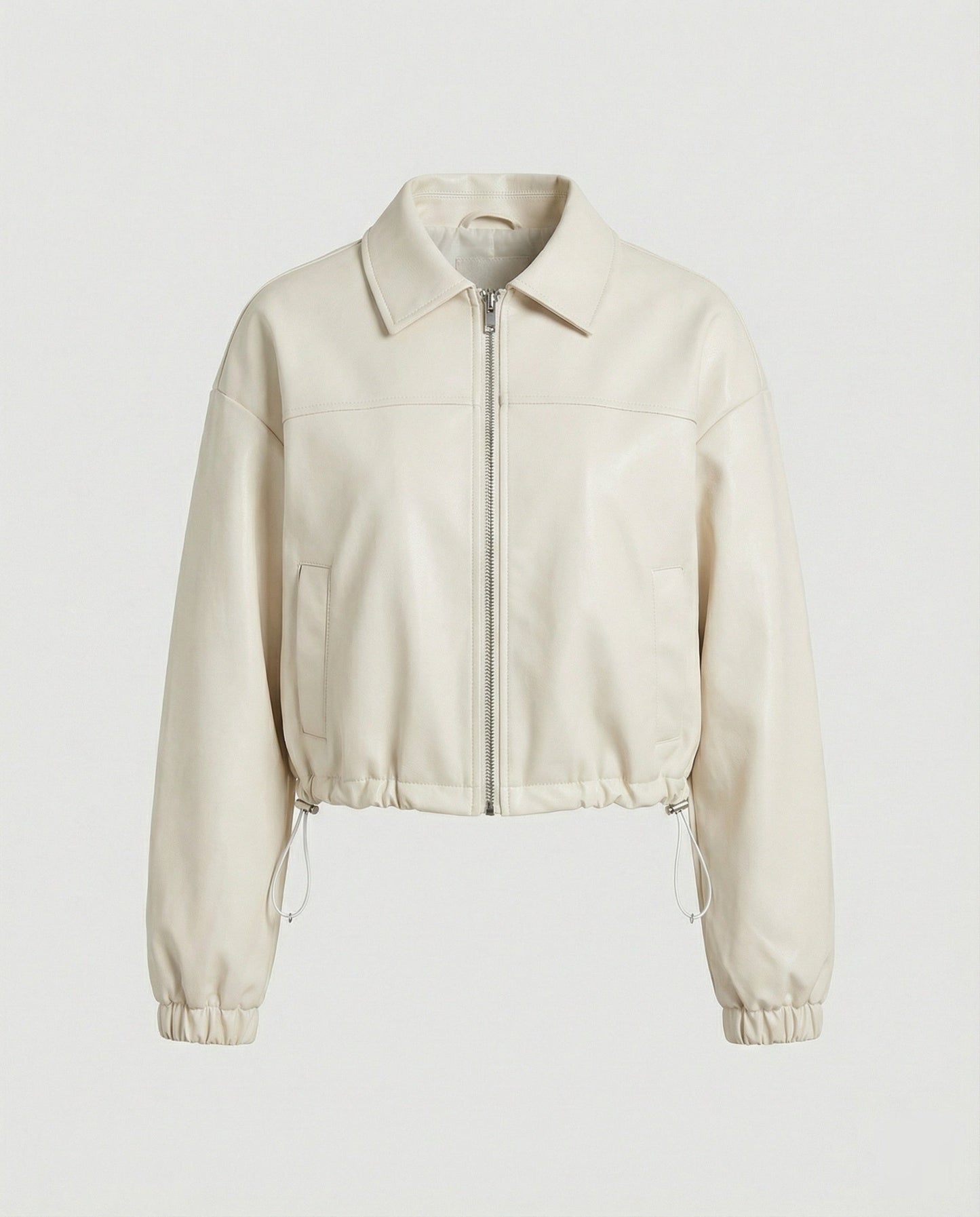 Damen Kurzjacke Kapuze Große Taschen Kordelzug