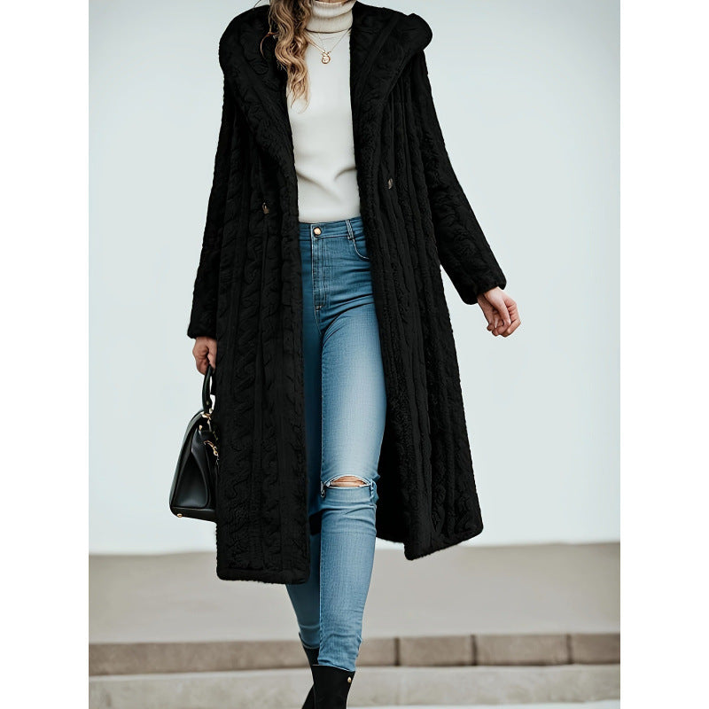 Damen Strickmantel Oversized Zopfmuster Trendig