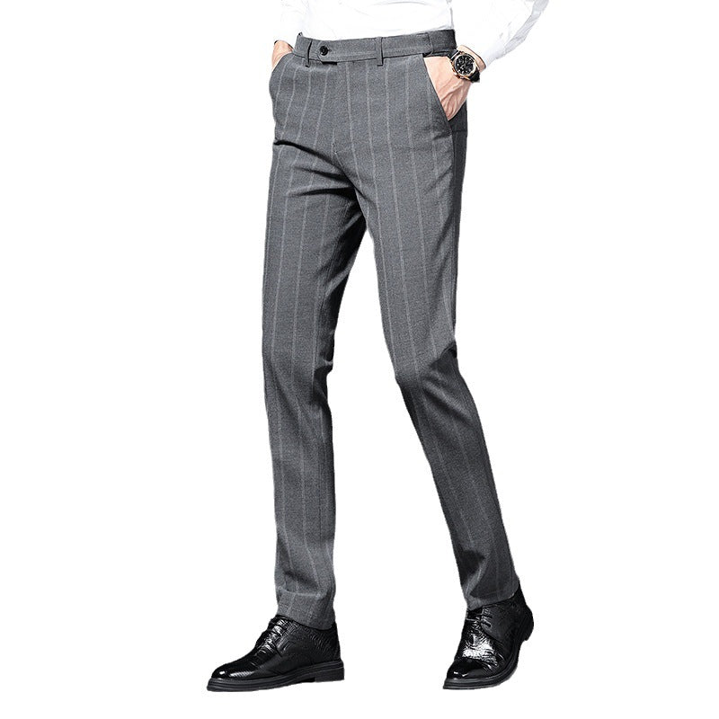 Elegante Herren Anzughose Streifen Slim Fit