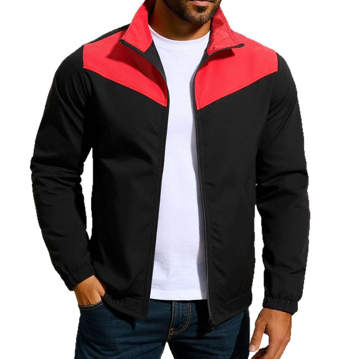 Herren Sportjacke Moderner Kragen Slim Fit