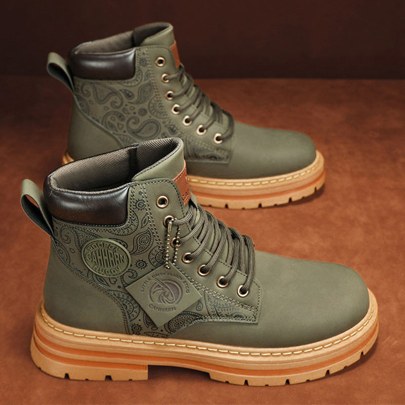 Damen Stiefel High-Top Paisley Muster Robust Winter