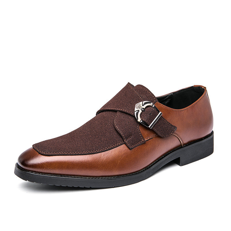 Herren Mokassins Elegant mit Metall Schnalle Schwarz