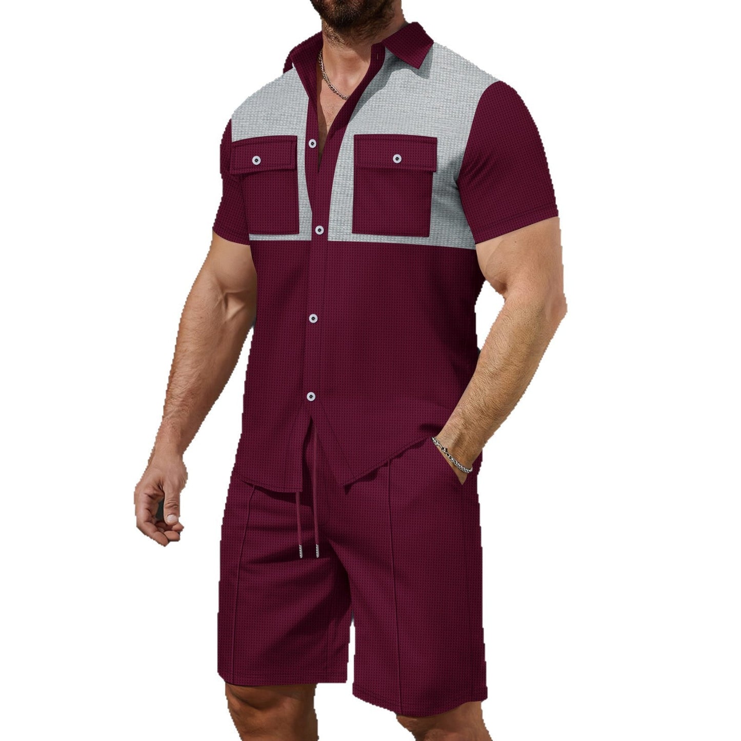 Herren Hemd Mit Brusttasche Modern Kontrast Farben