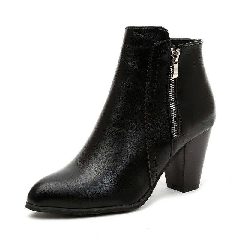 Damen Stiefeletten Elegant Mit Reißverschluss Hochwertig