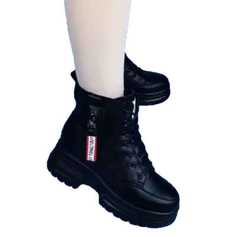 Damen Stiefel High-Top Bequem Modisch Schwarz