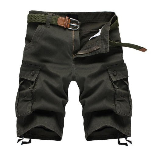 Herren Cargo Shorts Bequem mit Taschen und Verstellgürtel