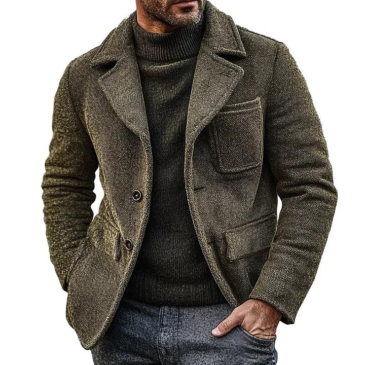 Herrenjacke Modern Strukturiert Mit Taschen