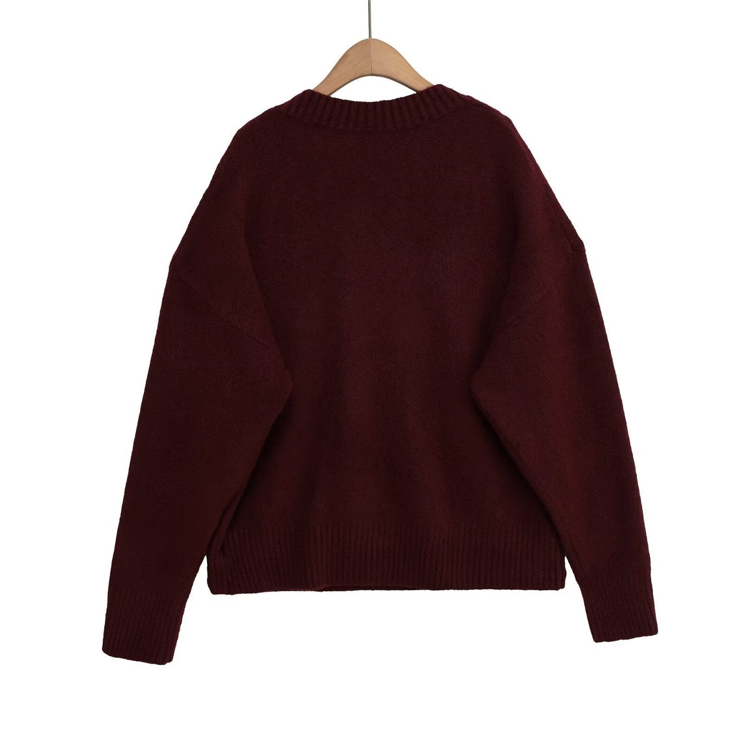 Damen Strickpullover V-Ausschnitt Glamour Style