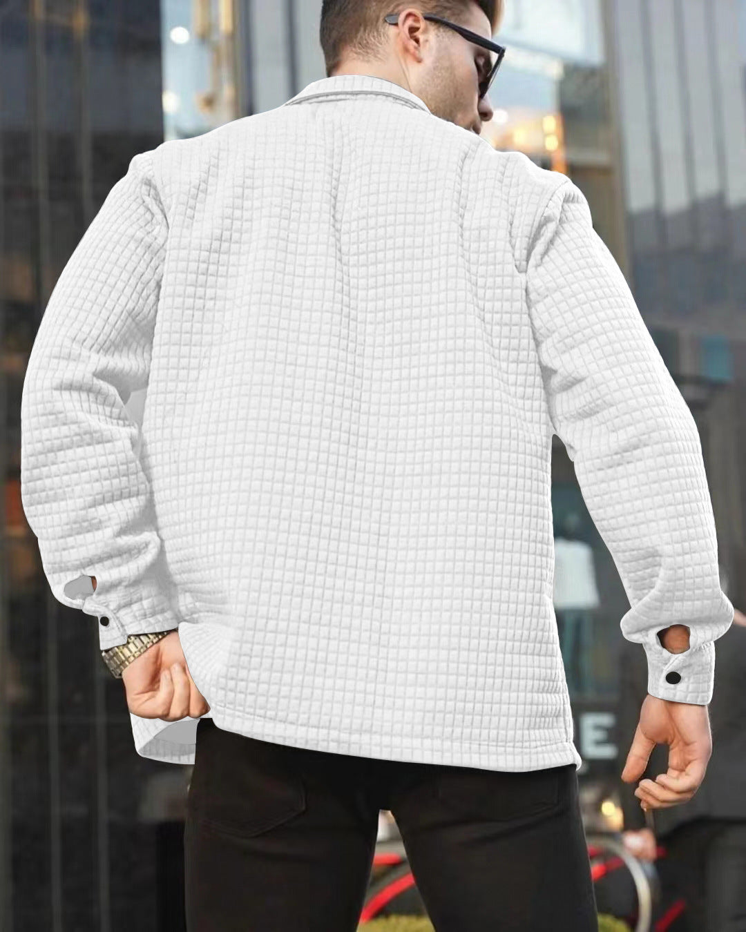Herren Overshirt Jacke Strukturiert Modern