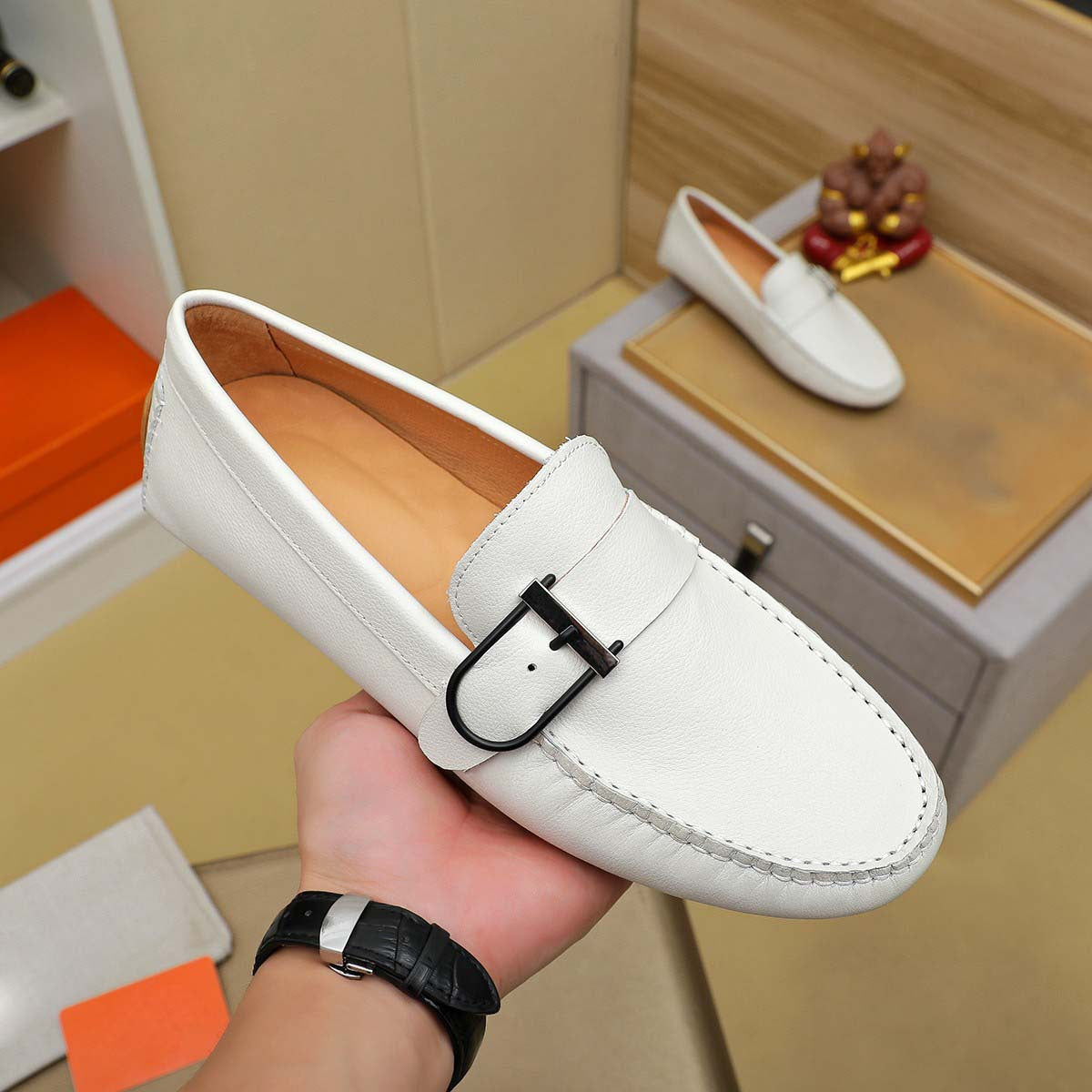 Herren Mokassin Leder Schuhe Schnalle Modern