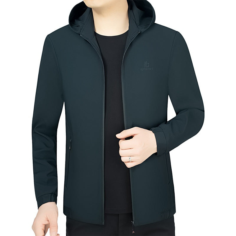 Herren Sportjacke Kapuze Taschen Funktionell Wasserabweisend