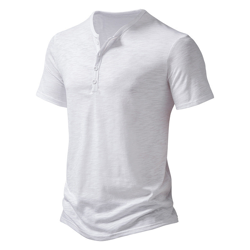 Herren Kurzarmhemd Modern Trendig Knopfdetails SlimFit
