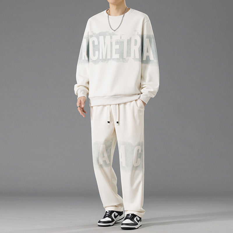 Herren Sweatshirt und Hose Set Bequem Casual Grau