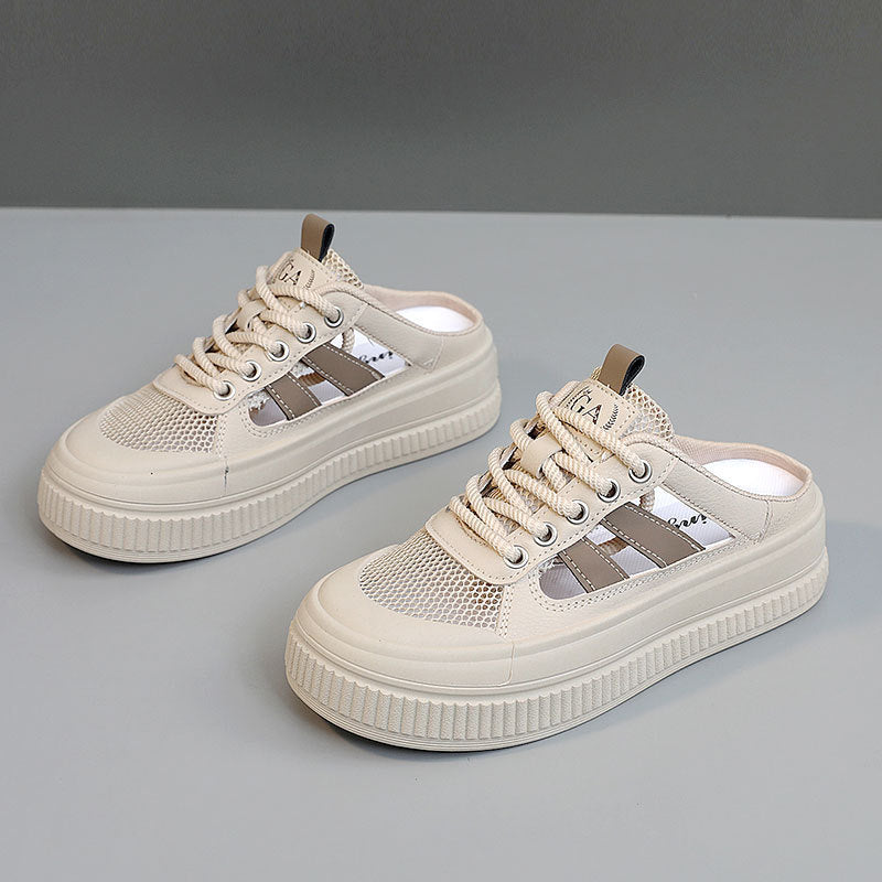 Damen Sneaker Atmungsaktiv Leicht Mesh Obermaterial Sportlich