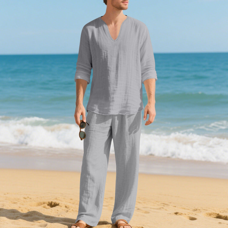 Herren Strand-Outfit atmungsaktiv Baumwolle Sommer