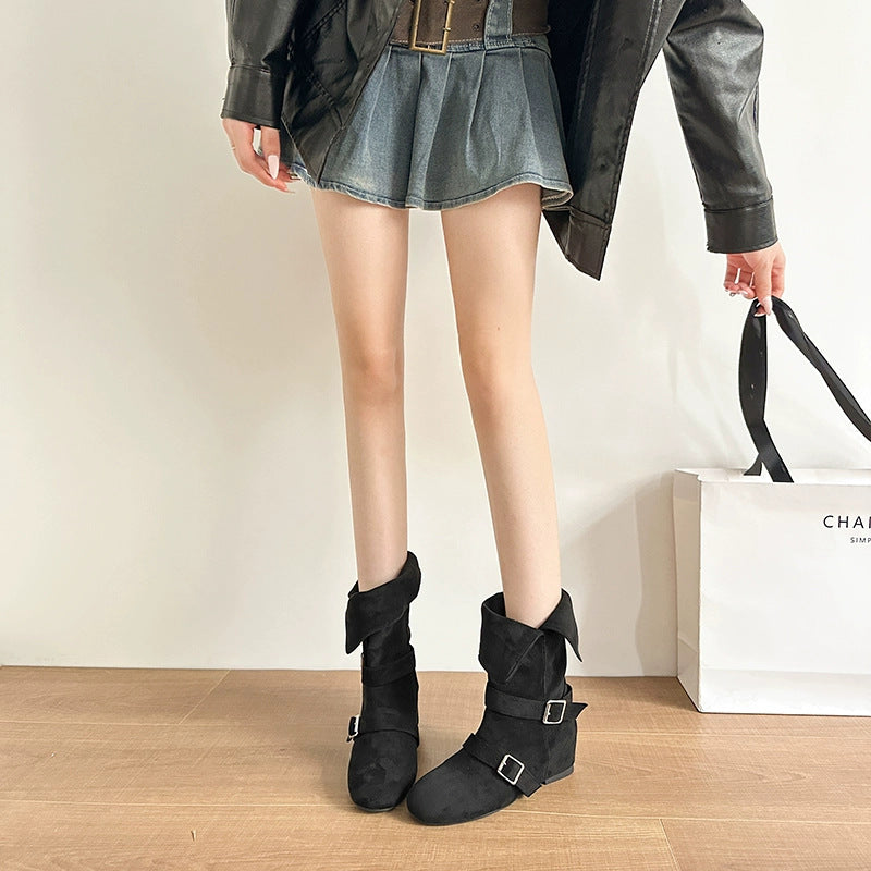 Damen Stiefeletten Schnürsenkel Knöchelstiefel Frauen Mode