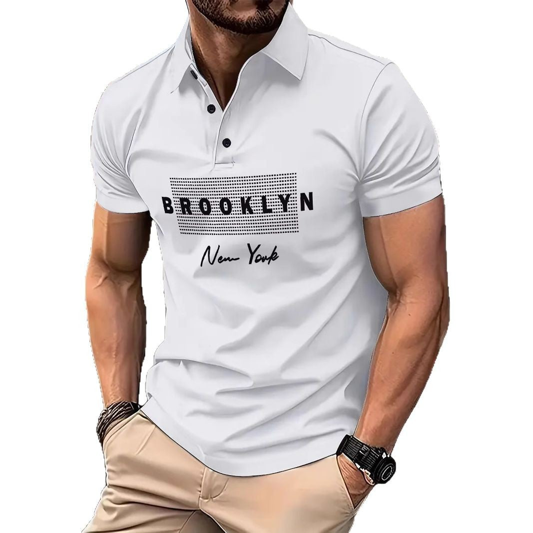 Herren Poloshirt Modern mit Trend-Druck Design