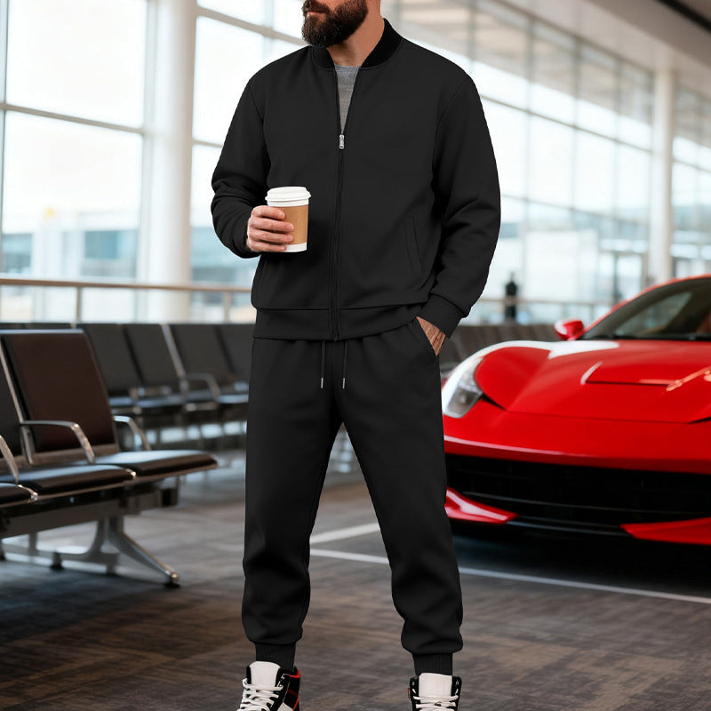 Herren Sportanzug Set Mit Taschen Reißverschluss Modern