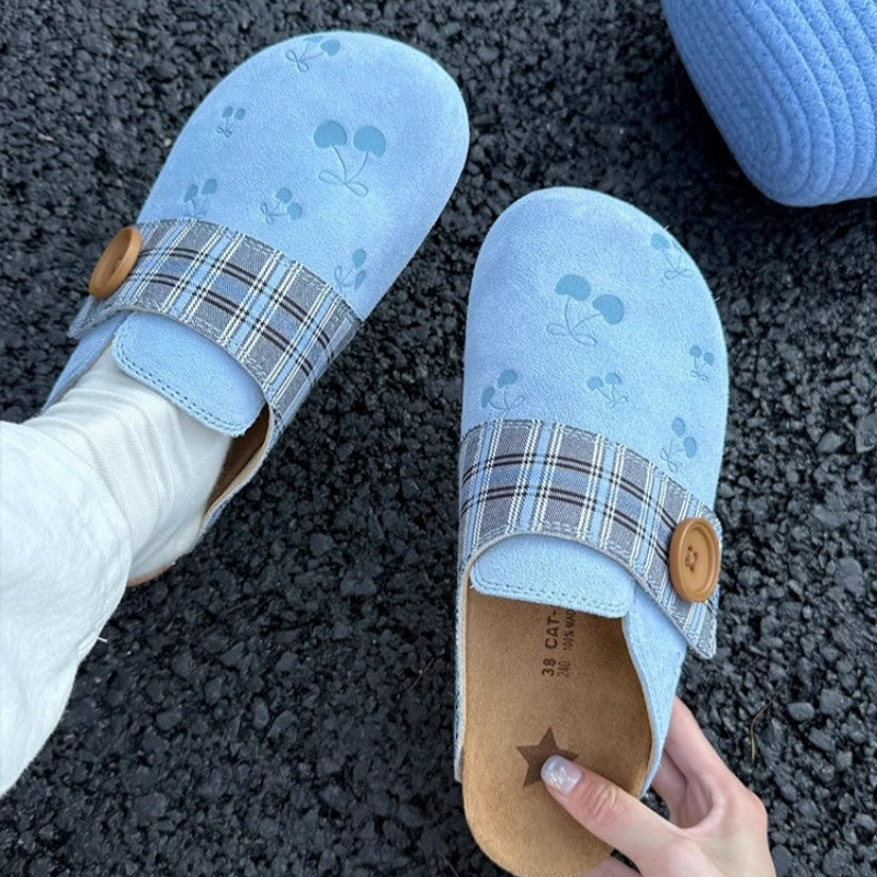 Damen Clogs Karomuster Dekorativ Frauen Schuhe