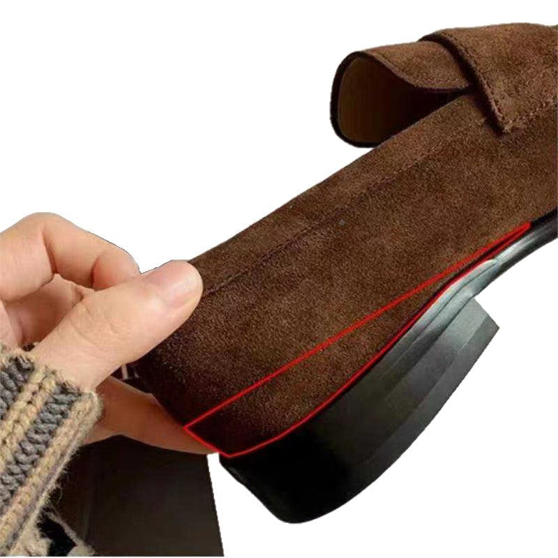 Damen Mokassins Weiches Wildleder Klassisch Elegante Schuhe