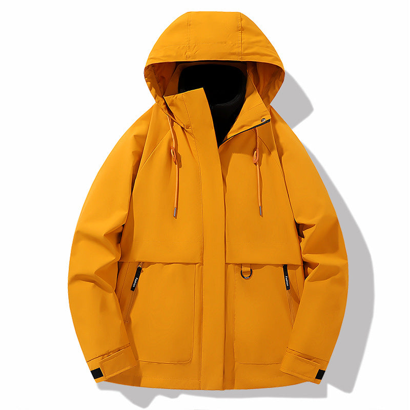 Herren Outdoorjacke Wasserdicht Verstellbare Kapuze Funktionell