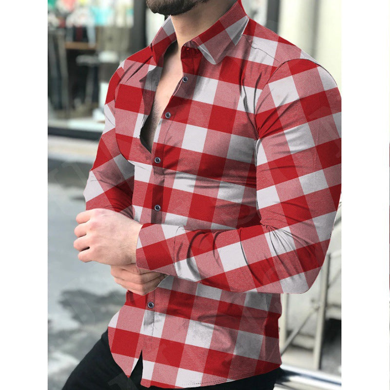 Herren Flanellhemd Karomuster Baumwolle Schwarz Modern