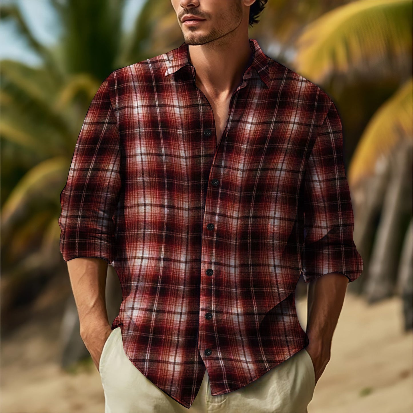 Herren Freizeithemd Kariert Casual Berlin
