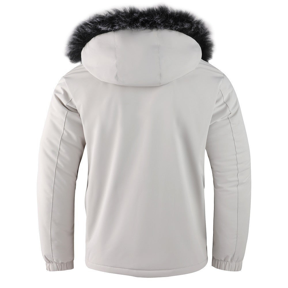 Herren Winterjacke Isoliert Wasserdicht Abnehmbarer Kragen