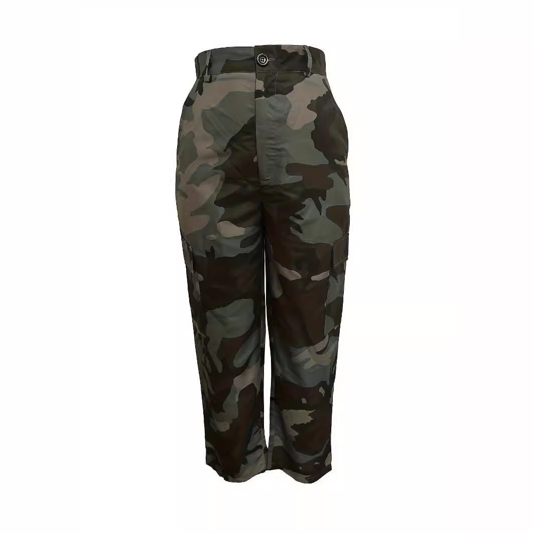 Cargohose Damen Camouflage Robust Mit Taschen