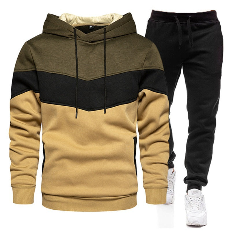 Herren Sportjacke Kapuzenjacke Jogger Style Farbblock