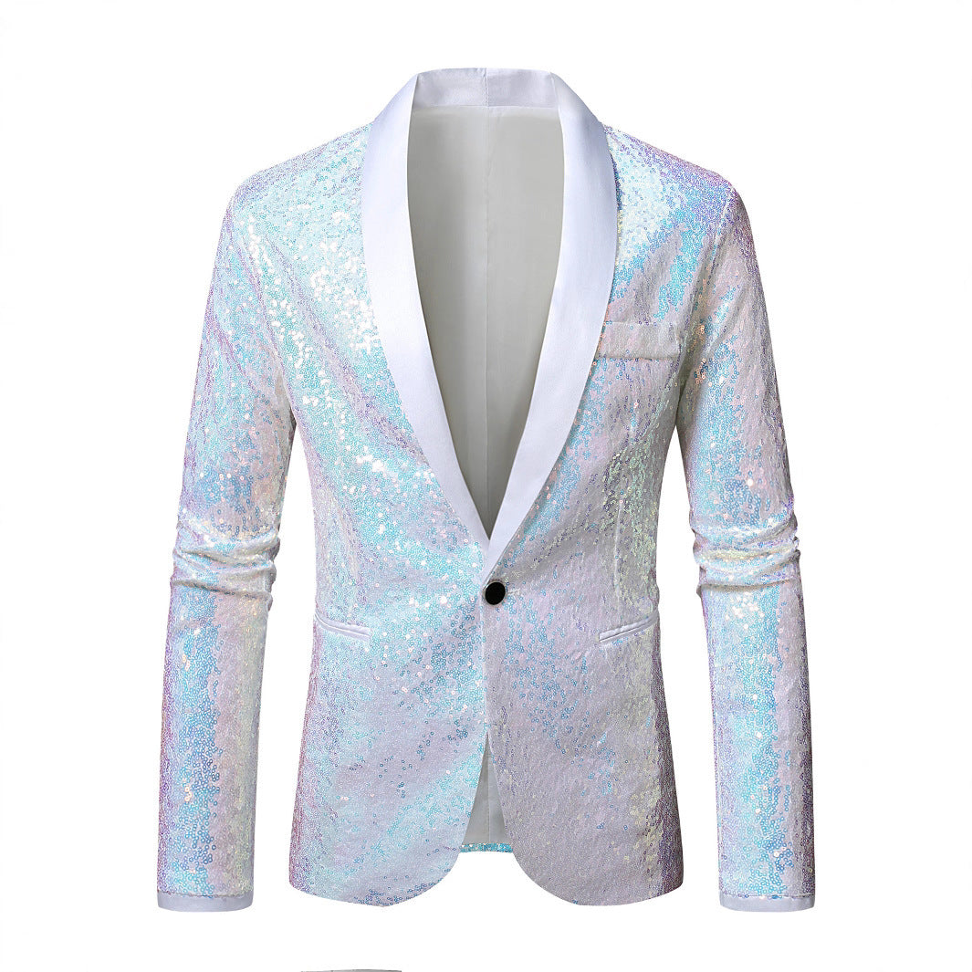 Glamour Blazer Herren Pailletten Jackett Elegant