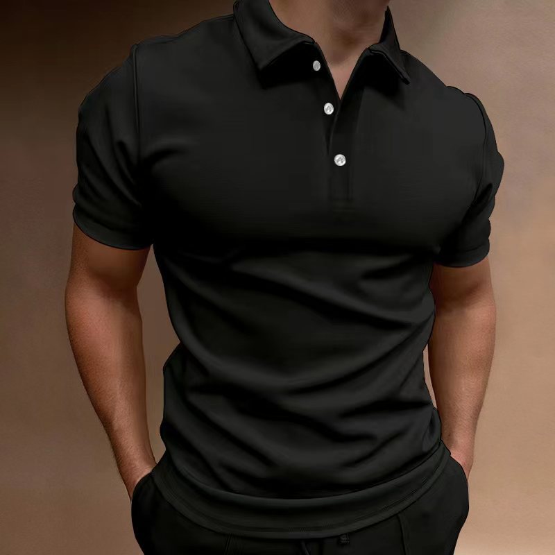 Herren Poloshirt Modern Kurzarm Stehkragen Sportlich