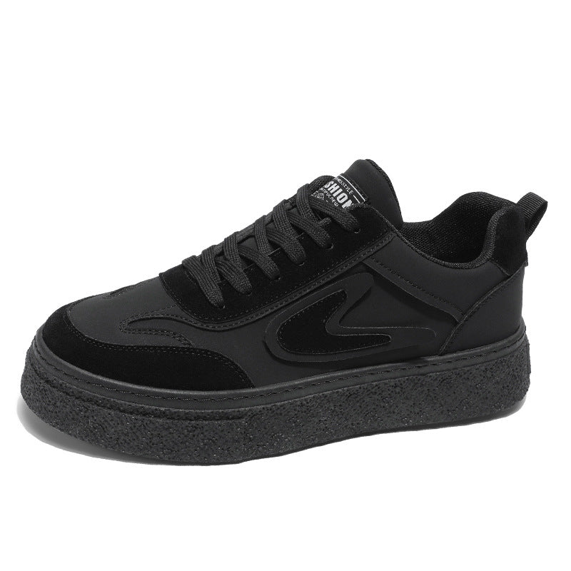 Damen Sneaker Urban Style Breite Sohle Schwarz