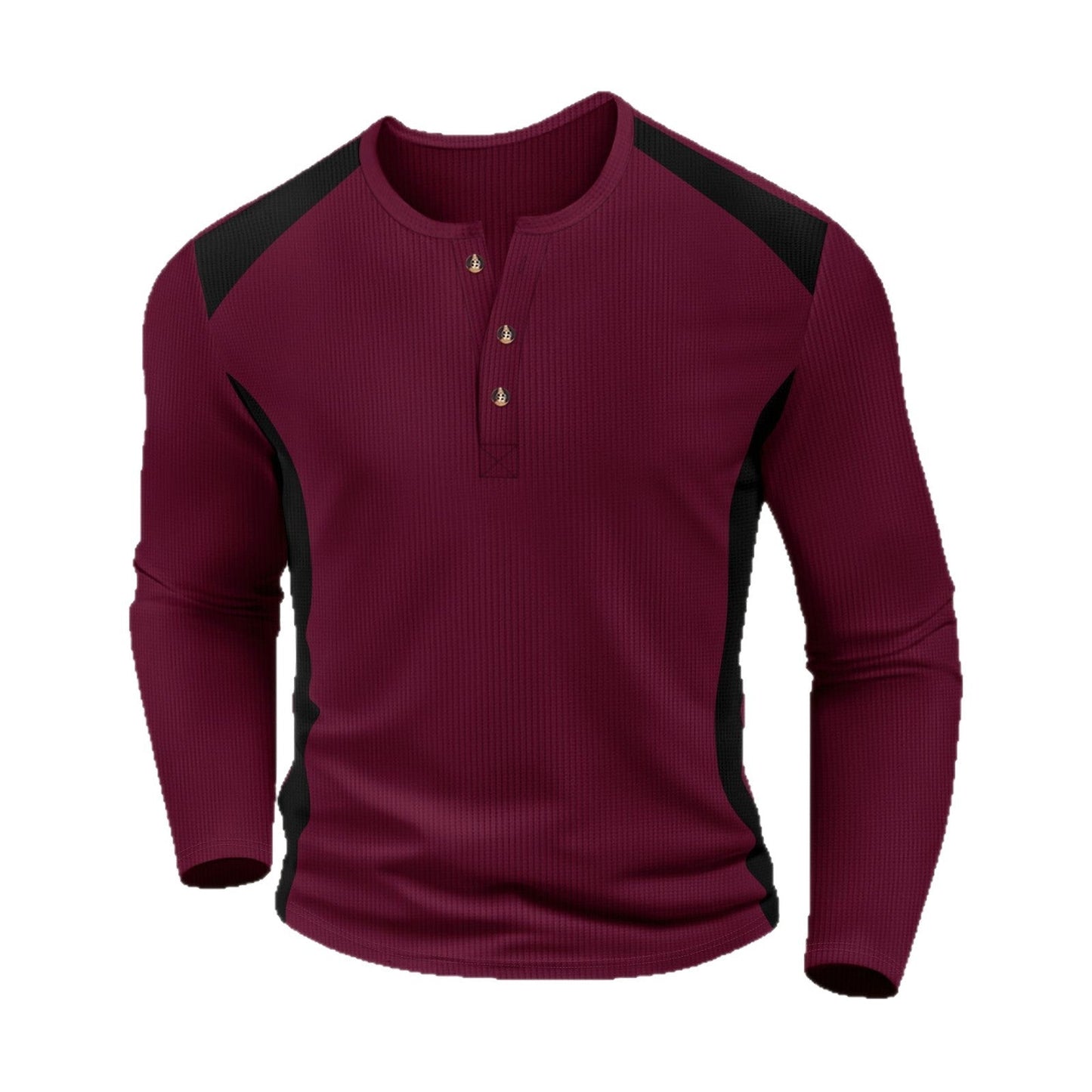 Herren Langarmshirt Lässig Modern Mit Knöpfen
