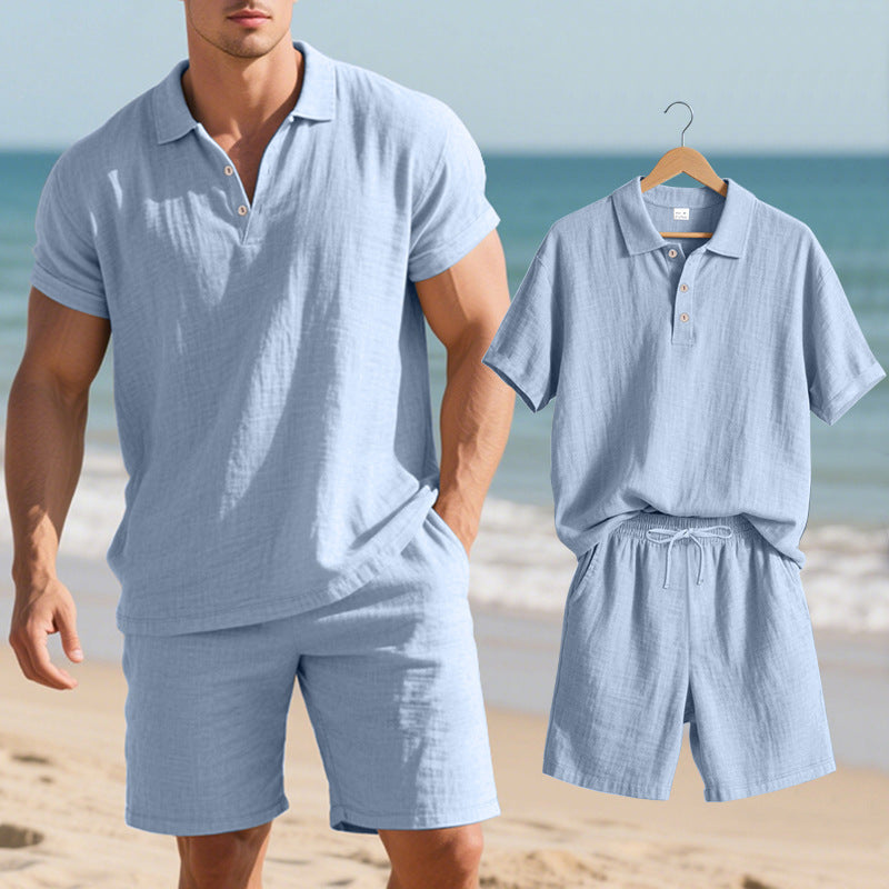 Herren Sommeroutfit Kurzarm Polo Shorts Modern