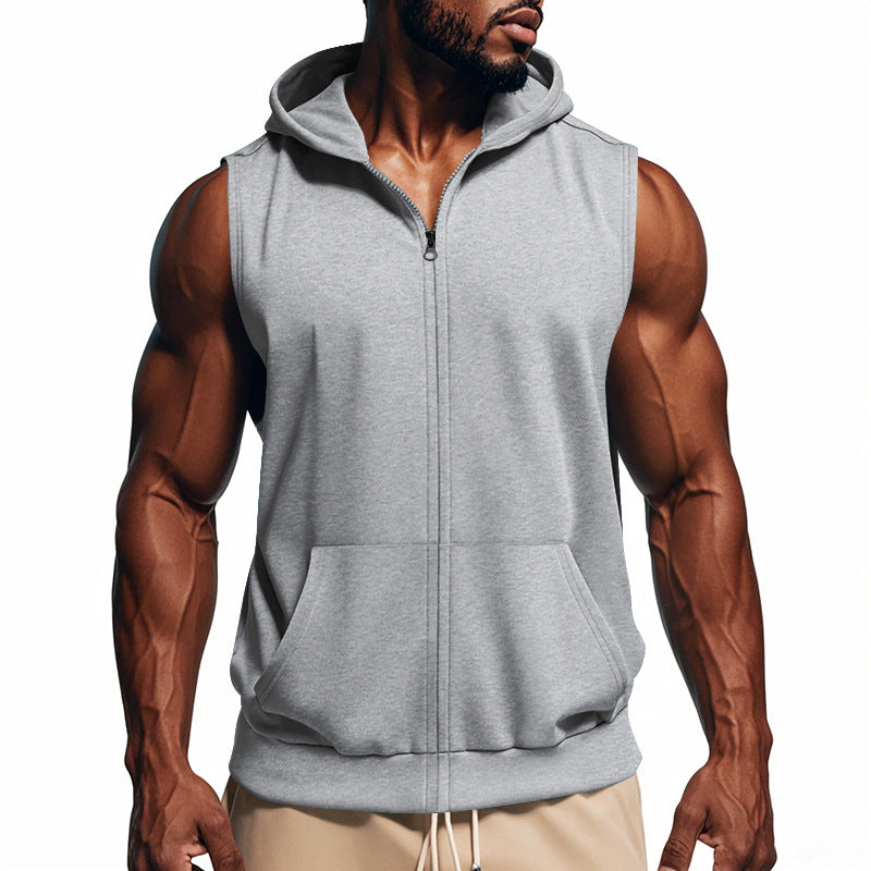 Herren Sportjacke Ärmellos Reißverschluss Funktionsshirt