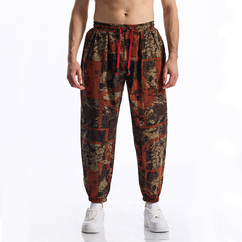 Herren Freizeithose Elastisch Floral Modern