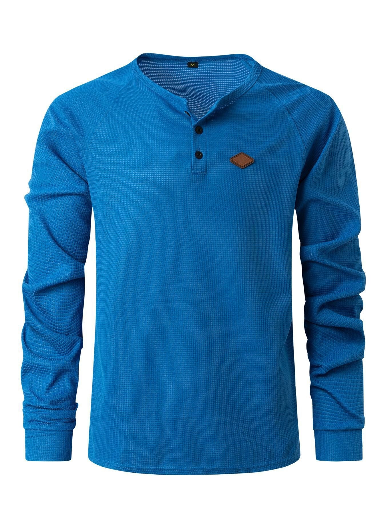 Herren Langarmshirt Strukturiert Knopfdetails Modern