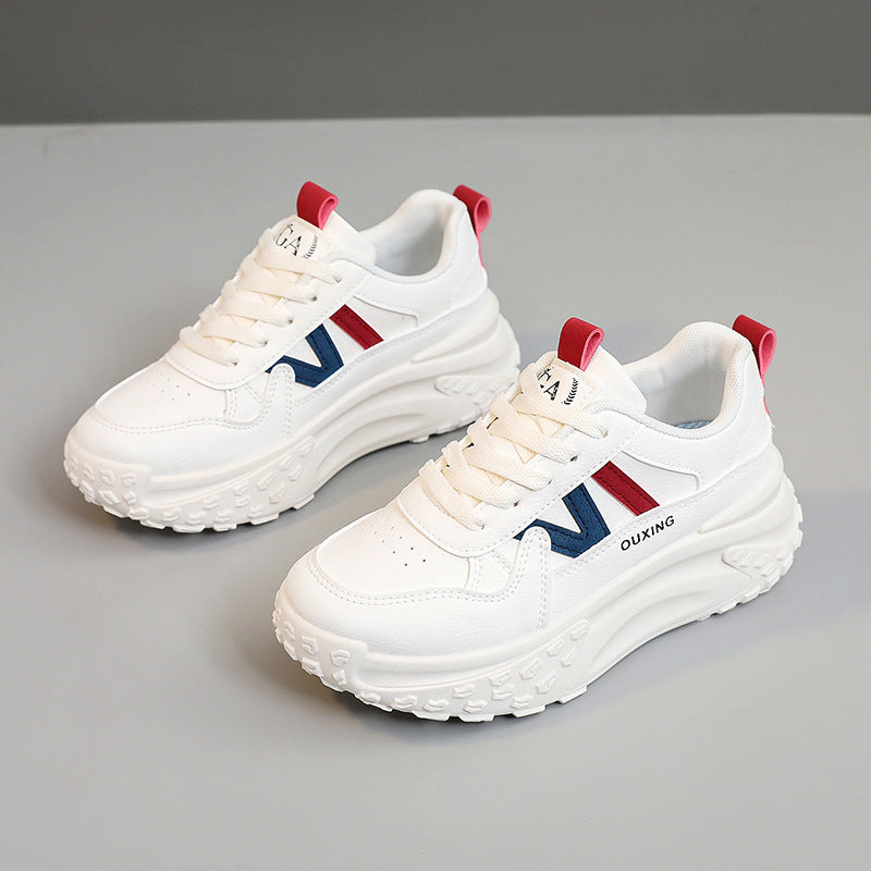 Damen Sneaker Chunky Bequem Dämpfend Weiße Sportschuhe