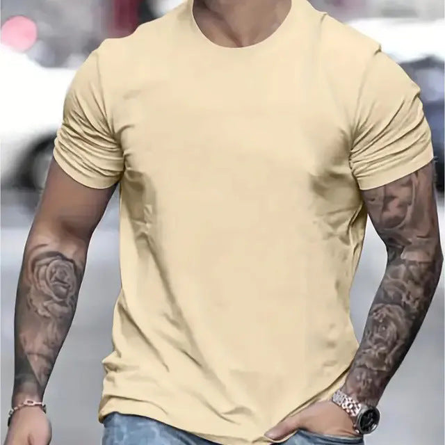 Herren T-Shirt Atmungsaktiv Rundhals Basic Sport
