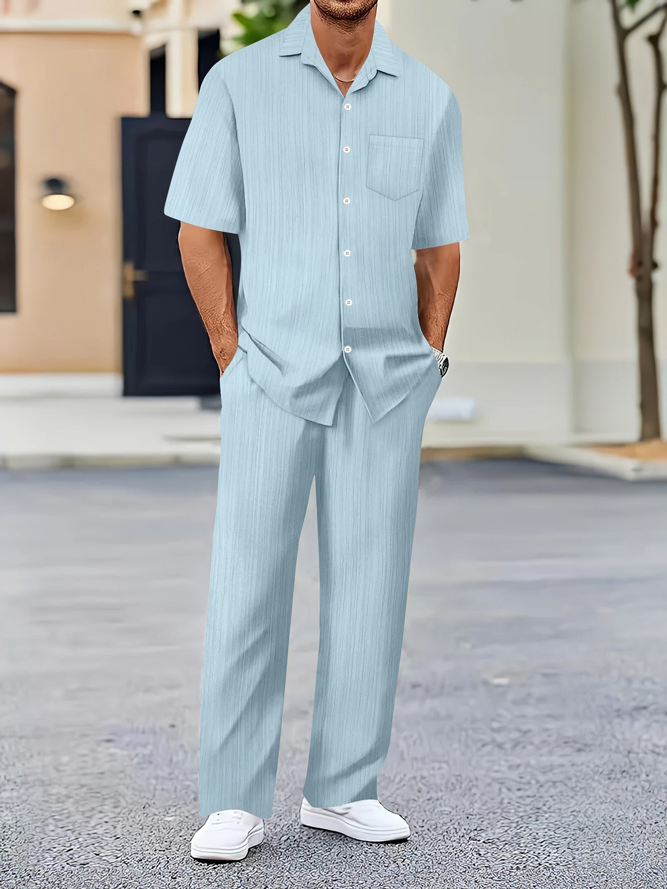 Herren Freizeitanzug Elegant mit Taschen Modern