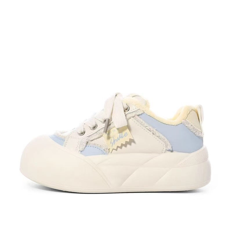 Damen Sneaker Gingham Muster Weich Innenfutter