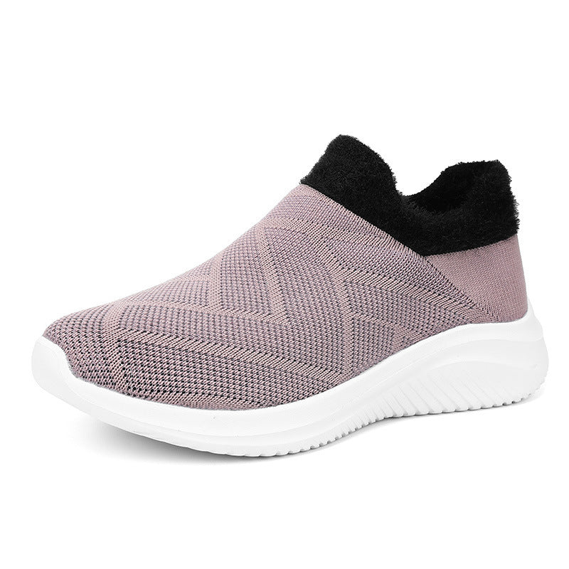 Damen Sneaker Bequem Warm Innenfutter Slip On Schuhe