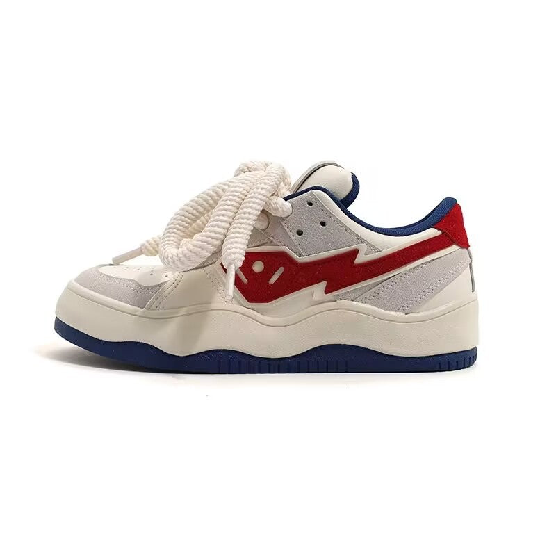 Damen Sneaker Low Top Modisch Schnürsenkel Logo