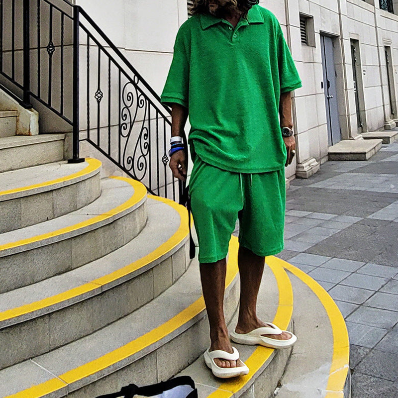 Herren T-Shirt & Shorts Set Lässig Oversized Mode