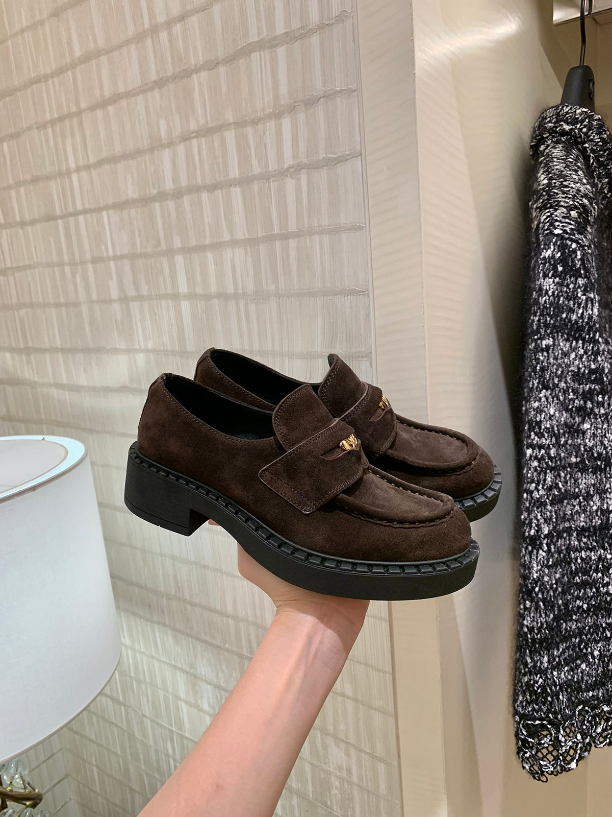 Damen Mokassins Elegante Schnallen Verschluss Schuhe