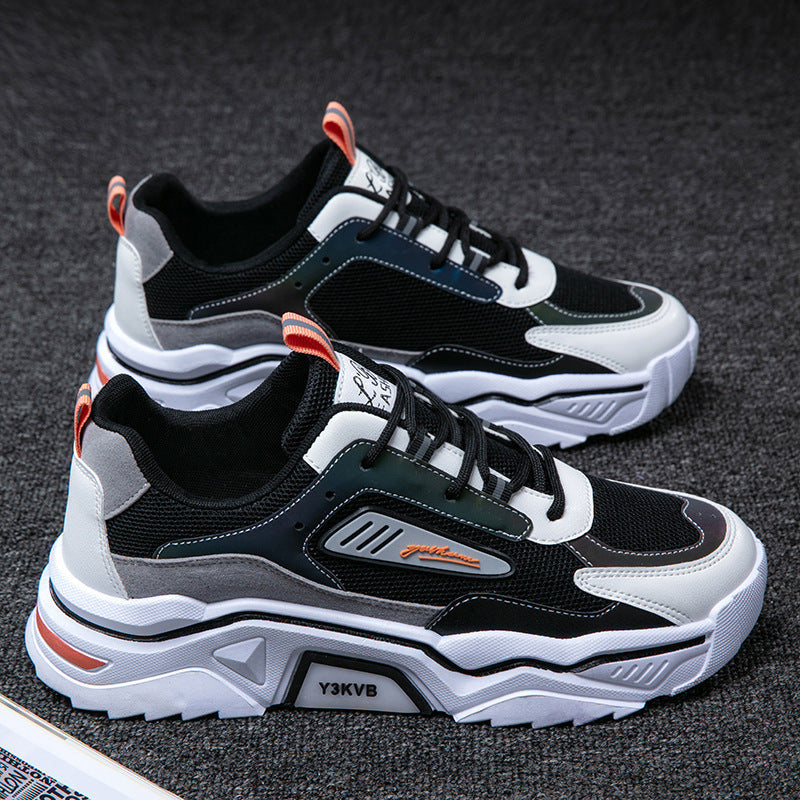 Damen Sneaker Sportlich Atmungsaktiv Mesh Weiß Schwarz